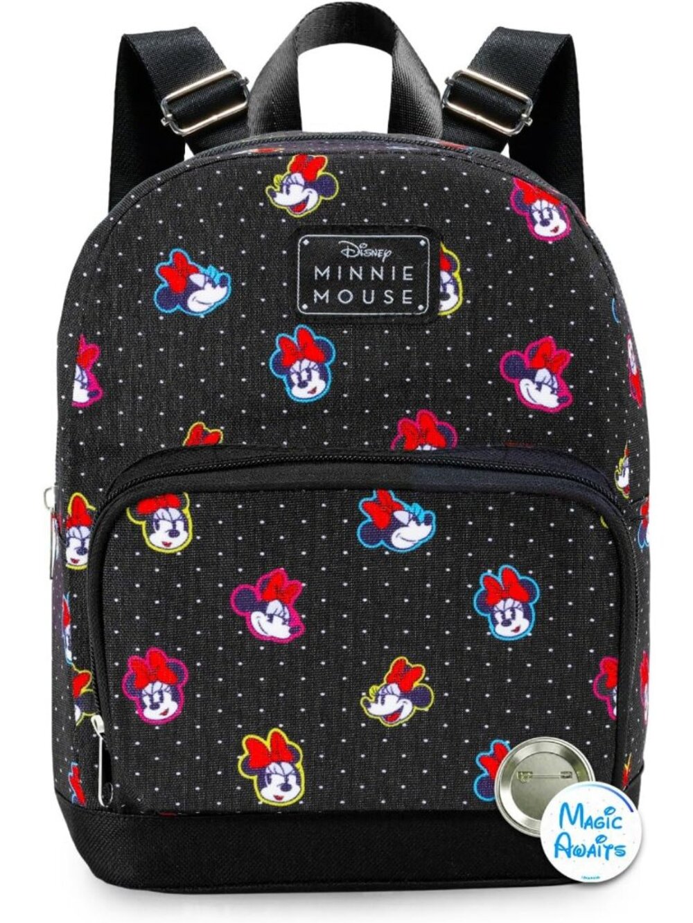 Cute Minnie Mouse Mini Backpack Purse - 10" Canvas Shoulder Bag for Women